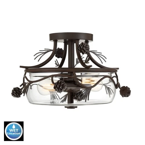 Minka Lavery 2753 Ponderosa Ridge 2 Light 16"W Semi-Flush Bowl - Weathered - Picture 2 of 2