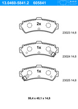 ATE Bremsbeläge Hinten Rechts Links für NISSAN Almera I