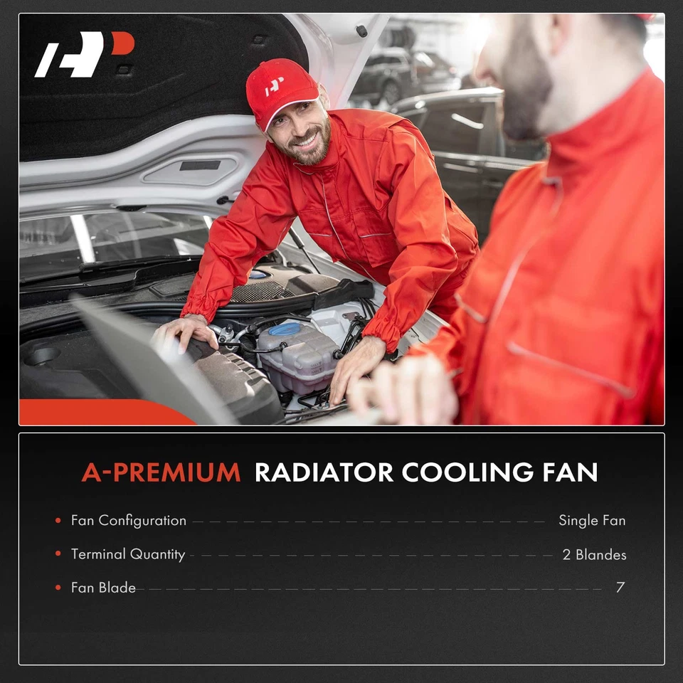 Conjunto de ventilador de refrigeración de radiador A-Premium para Hyundai Excel Scoupe Mitsubishi Precis Foto 2 de 4