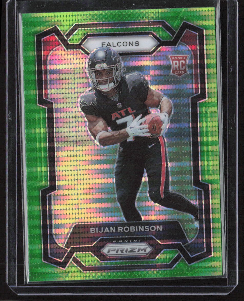 2023 Panini Prizm #305 Bijan Robinson Neon Green Pulsar