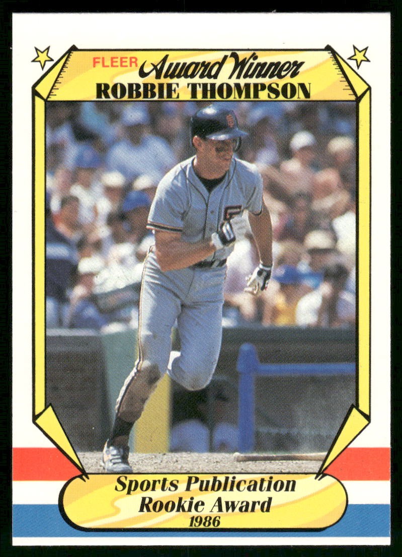 Rob Thompson 1987 Fleer Award Winners San Francisco Giants #39 NM