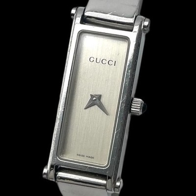 GUCCI Damenuhr 1500L Square Quartz Silber aus Japan