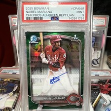 2025 Bowman Chrome Prospect Green Lava Refractor /99 Naibel Mariano #CPA-NM Auto
