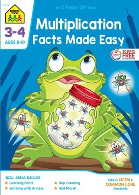 School Zone School Zone Multiplication Facts Made Easy Grades 3-4  (Taschenbuch)
