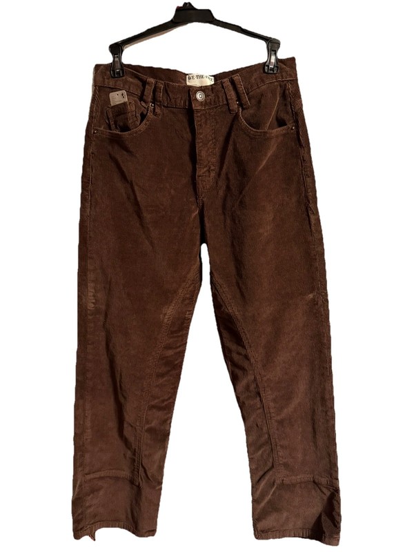 Free People Risk Taker Cord Straight Leg Pants Chocolate Truffle size 28