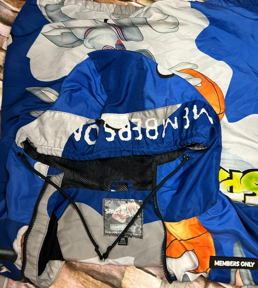 Vintage Space Jam Looney Tunes x Members Only Pullover Jacket Men’s 3x  Retro - Image 3 of 4