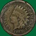 1863 Indian Head Cent Cull Coin #38399