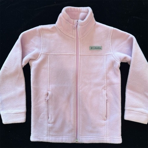 Columbia Girls Pink Fleece Jacket Coat Size XS 6 7 Casual Spring - Picture 2 of 6
