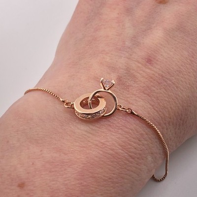 GN Glitzer Ring Gliederarmband rosegoldfarben Kette & Glieder Festival Boho Disco