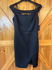 Guess Off the Shoulder Black Zippered Dress Size 12 NWT (8730)