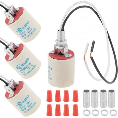 RTNLIT Ceramic E26 Light Socket, Standard Medium Base Screw Socket, Porcelain...