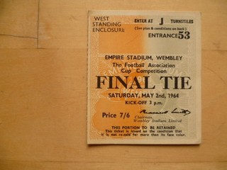 West Ham Utd v Preston North End 1964 Cup Final original ticket