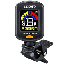 LEKATO Rechargeable Guitar Tuner Clip On LCD Color Screen for Bass Violin Ukulel