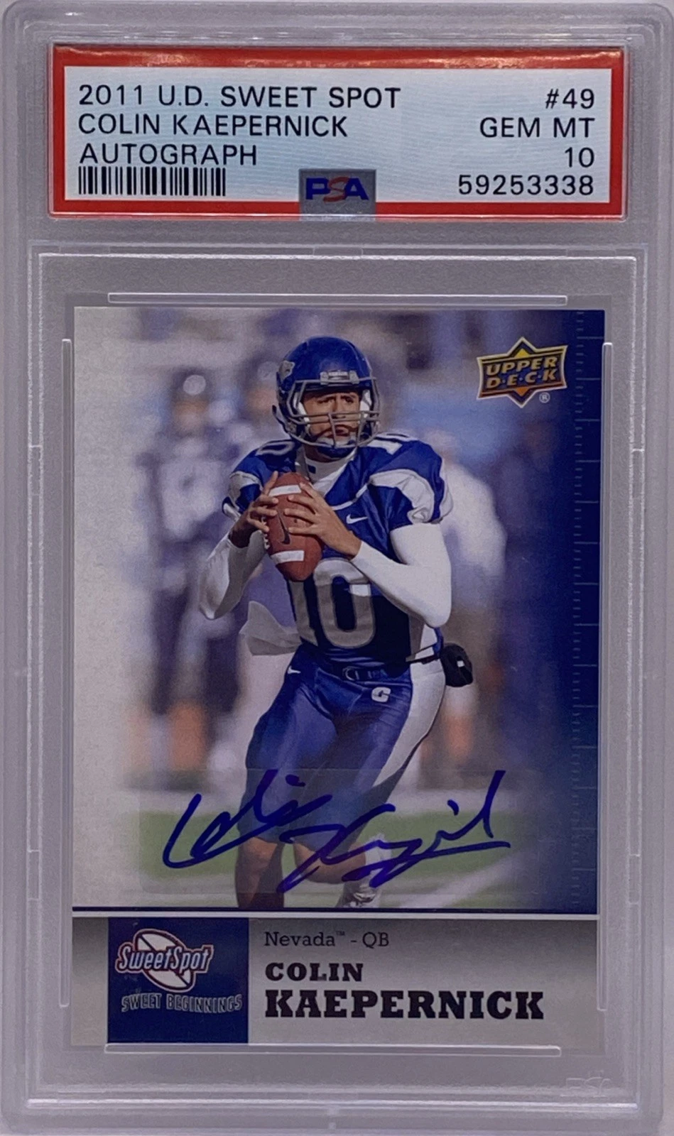 Colin Kaepernick Upper Deck Sweet Spot #49 Autograph