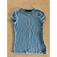 Attention Womens Juniors XS Short Sleeve Top Shirt Baby Blue Super Soft