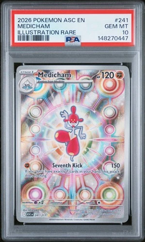 2026 POKEMON ASC EN-ASCENDED HEROES ILLUSTRATION RARE #241 MEDICHAM PSA 10
