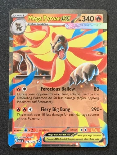 Mega Pyroar Ex 015/086 - Double Rare - Chaos Rising - Pokemon TCG