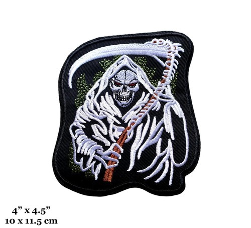 Patch Indian Reaper Skull Ferro Da Stiro/Cucito - Ricamo Su Stoffa