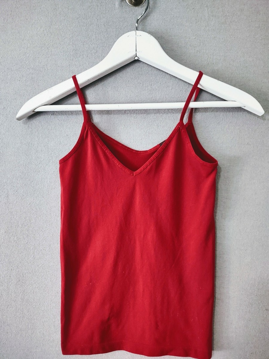 トップス red camisole Women's Camisole Built-in Shelf Bra Adjustable Spaghetti