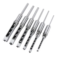 6Pcs Woodworking Square Drill Bits Set, HSS Wood Mortising Chisel Countersink