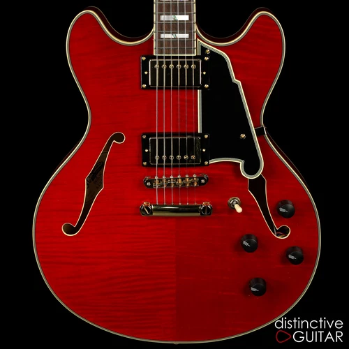 BRAND NEW D'ANGELICO EXCEL DC TRAN CHERRY SEMI HOLLOW GUITAR SEYMOUR DUNCAN HH