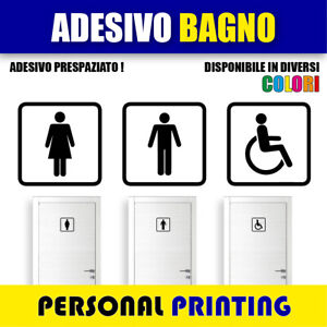 Adesivo Stickers Bagno Toilette Uomo Donna Disabili Porta Hotel Bar Negozio Wc Ebay