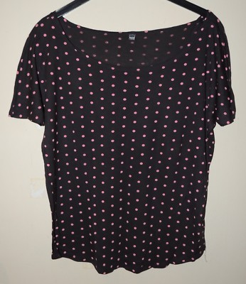 luftiges Damen Shirt Kurzarm Grau/Pink gepunktet Dots Gr. S (Oversize) Pimkie