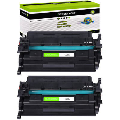 2PK Toner (No Chip) for HP CF258A LaserJet Pro M404n M404dw MFP M428dw M428fdn