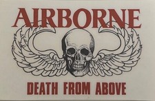 Original Vintage Airborne Death From Above Skull Mini Hot Peel Iron On Transfer