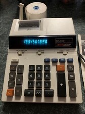 Rare model casio printing calculator FR 2215C 2 Color Print W/ 20 Rolls Of Paper