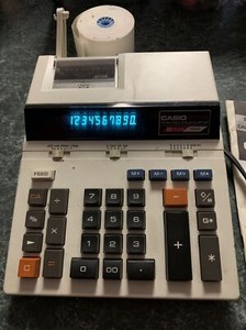 Rare model casio printing calculator FR 2215C 2 Color Print W/ 20 Rolls Of Paper