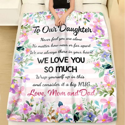 Gift For Daughter, To Our Daughter Blanket,Daughter Blanket, Custom Name Blanket