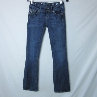 Miss Me Jeans Boot Cut Dark Wash Embellished Embroidered Women's 26