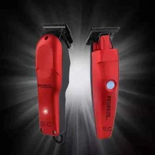 StyleCraft Rebel Professional Modular Hair Clipper & Trimmer Combo Red SC203R