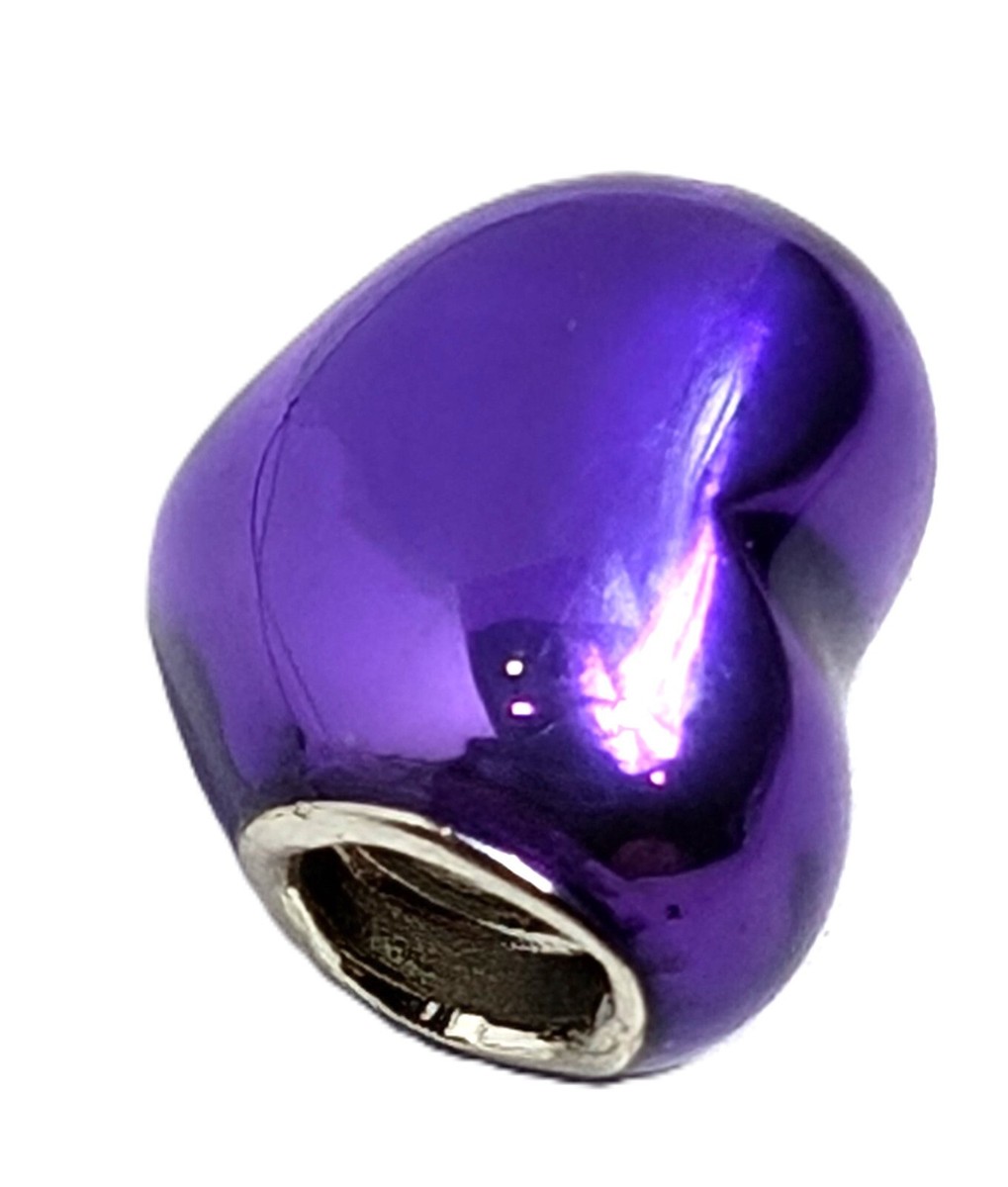 Authentic Pandora Charm, Metallic Purple Heart, #799291C01 | eBay