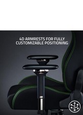 Razer Iskur Gaming Chair With Built-In Lumbar Support, XL - Black