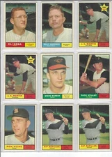 1961 TOPPS BASEBALL CARD SINGLES (121-231) $1.20 each w/discount ***$3 MINIMUM