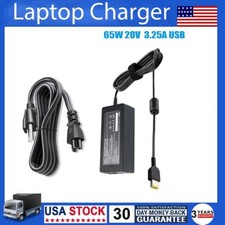 65W 20V 3.25A USB Tip Adapter Charger For Lenovo Thinkpad E440 E450 E550 T430 US