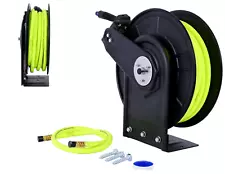 300 PSI Retractable Air Hose Reel with 3/8" Inch x 50Ft  Hose Auto Rewind
