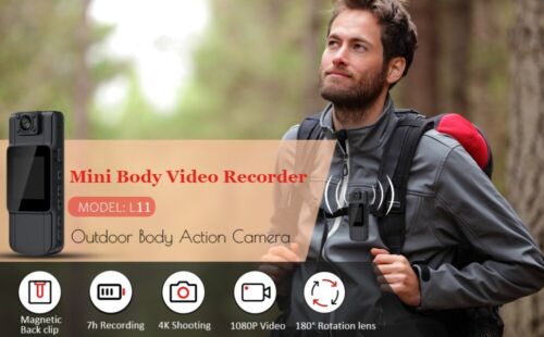 Wearable Full HD Night Vision Body Camera with 180° Rotatable Wide Angle Lens - Picture 13 of 14