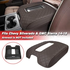 Fit Chevy Silverado GMC Sierra 14-18 Center Console Lid Armrest Cover Trim Cocoa