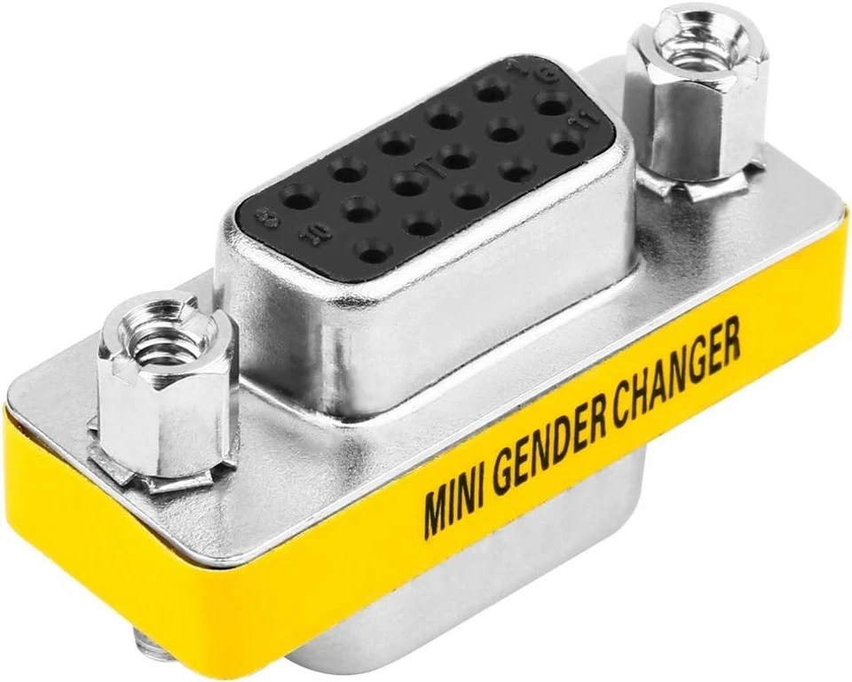 VGA SVGA Female Male 15 Pin Connector Gender Converter Adapter Coupler Extender - Image 4 of 4