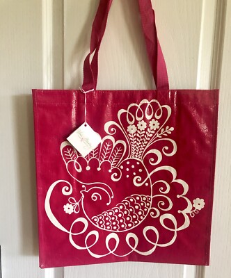 Vera Bradley Market Tote TWIRLY BIRDS PINK Eco-Friendly