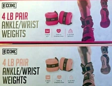 EDX ENDURANCE 4 LB Pair Ankle Wrist Weights Cardio Workout NEW 2 LB each