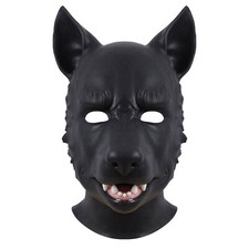 Smitizen Upgrade Silicone Realistic Black Dog Mask for Halloween Party Cosplay