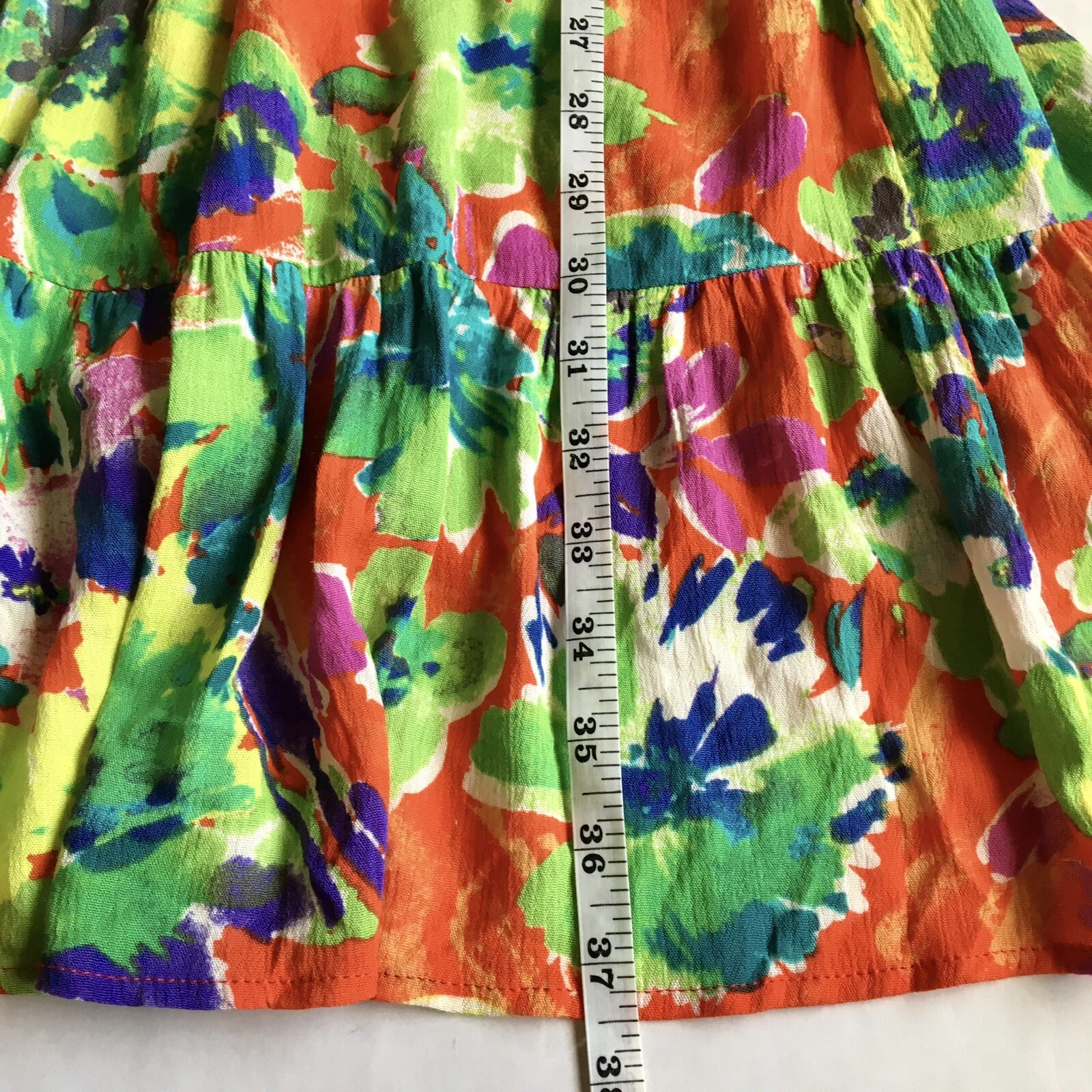 PALM ANGELS Mini Abito Easel Los Angeles Tropical Vacation Smocked Taglia S