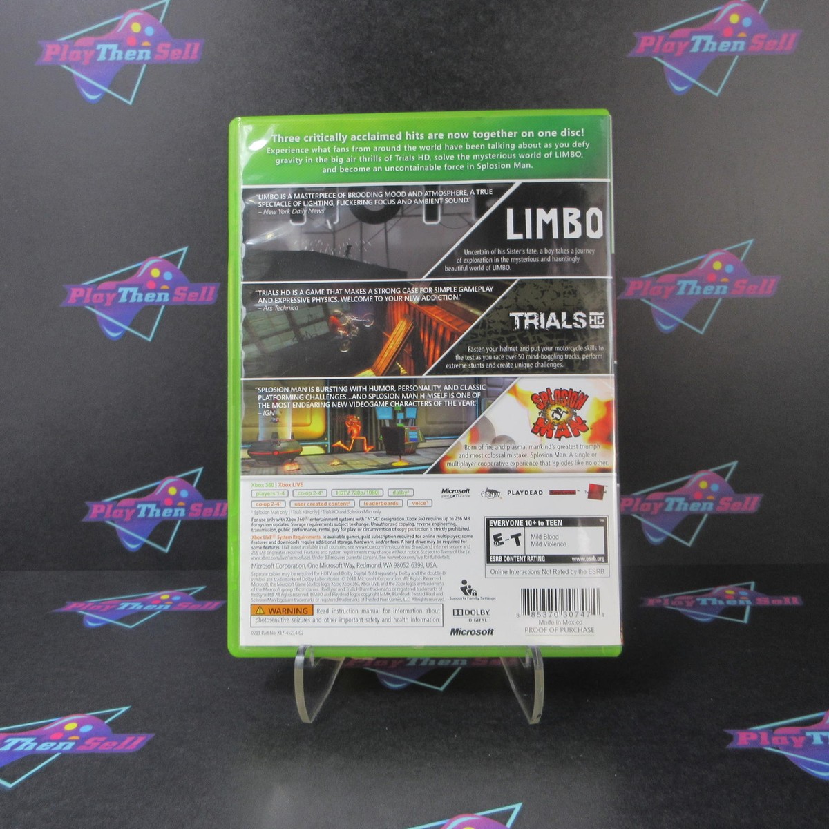 Triple Pack LIMBO / Trials HD / Splosion Man Xbox 360 - Complete