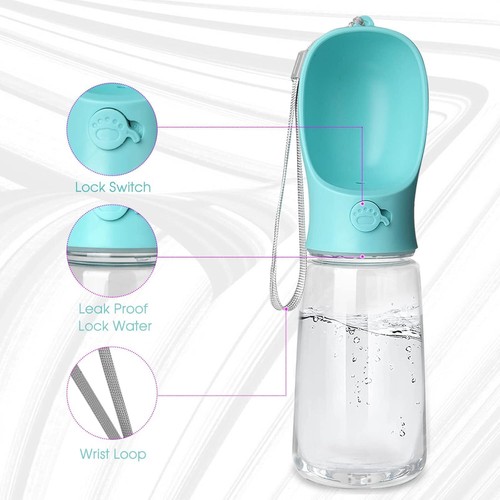 19oz Leak-Proof Dog Portable Puppy Water Bottle with Feeder - Food Grade Plastic - Picture 6 of 21
