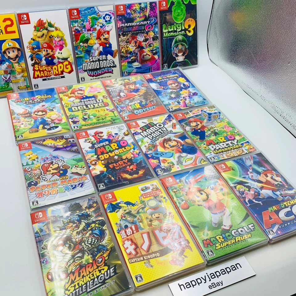 Nintendo Switch Video Game Super Mario Series 17 Type Choice Japan Tested w/Case - Image 2 of 4