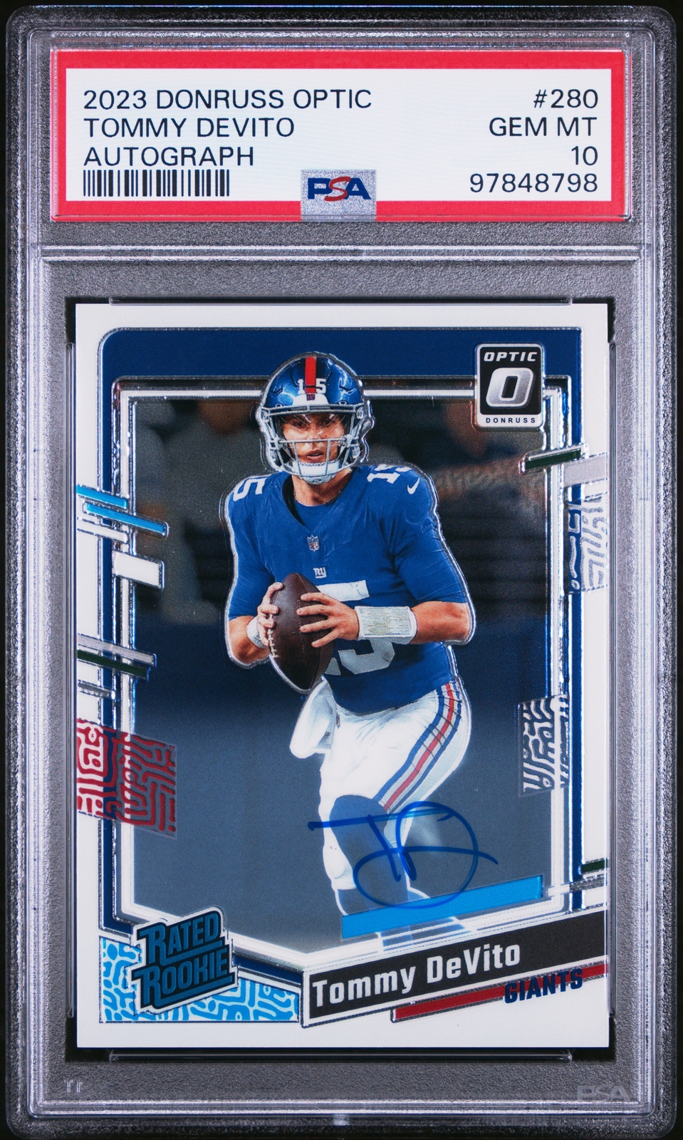 2023 Panini Donruss Optic #280 Tommy Devito Rookie Card RC Auto /199 PSA 10